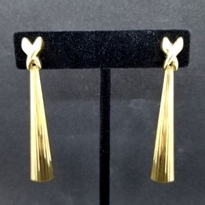 Dramatic gold-tone dangle earrings